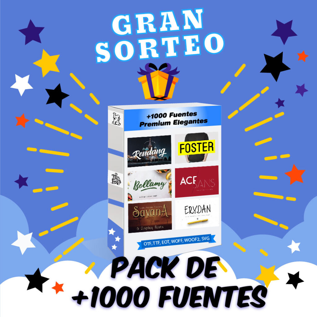 Estamos sorteando un pack de más de cientos de fuentes premium elegantes para tus diseño y creativos. Si desea particpar dejanos tu nombre y correo y te enviaremos un email con toda la información